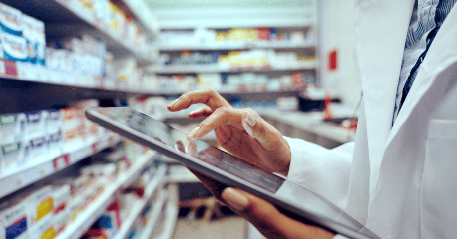 Pharmacist with tablet